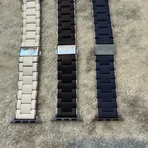 Michele White, Black, and Blue Watch Bands